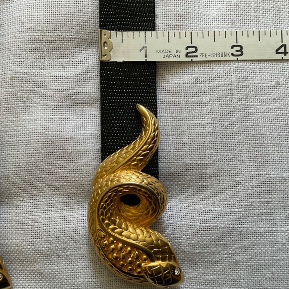 Vintage Rare  Doreen Ryan Gold Tone Double Snake Buckle Signed Adjustable Belt main image 14